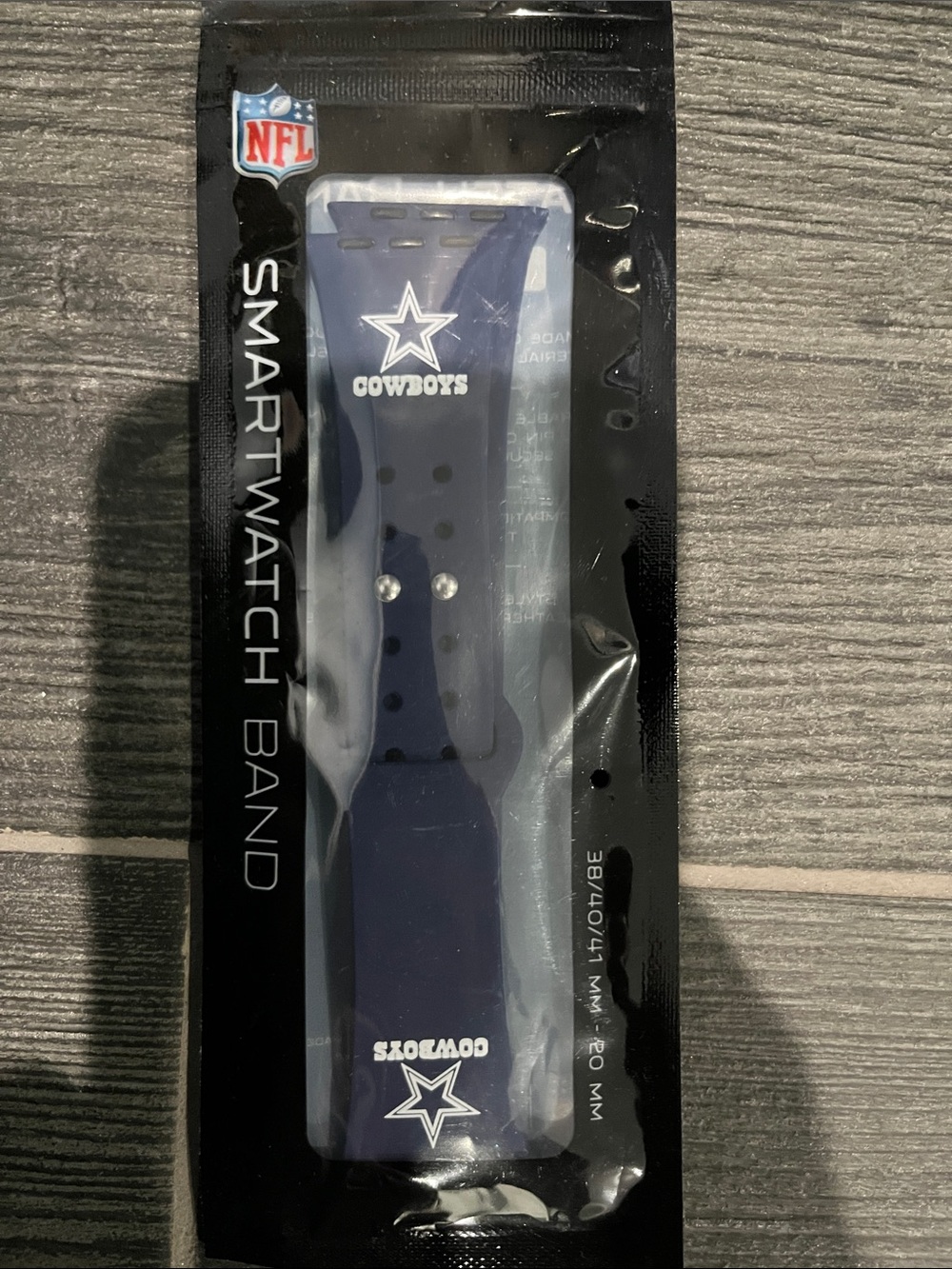 NFL Dallas Cowboys Dark Blue Silicone Smartwatch Band